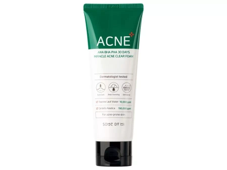Some By Mi - AHA BHA PHA 30 Days Miracle Acne Clear Foam - Gyengéd Tisztító Hab Savakkal - 100ml