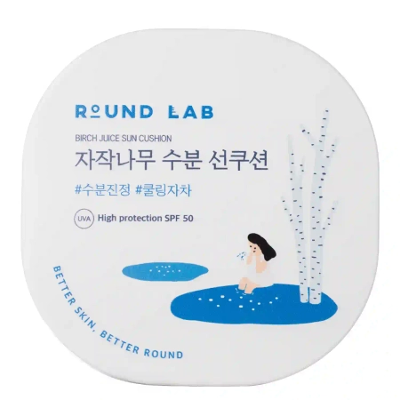 Round Lab - Birch Juice Moisturizing Sun Cushion SPF50 - Hidratáló Napkrém Nyírfalével - 15g