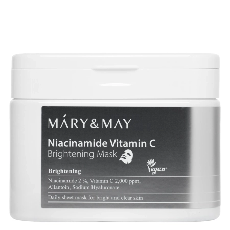 Mary&May - Niacinamide Vitamin C Brightening Mask - Világosító Arcmaszk Szett - 30db
