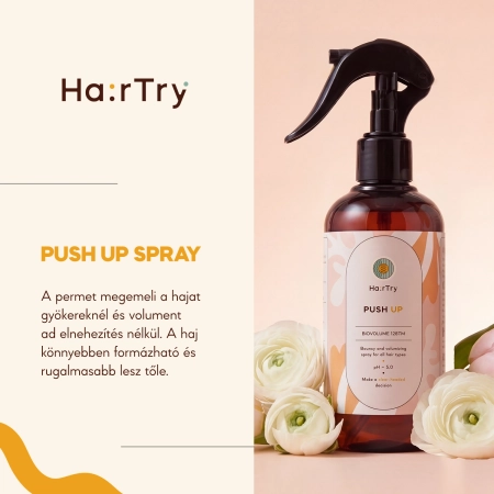 HairTry - Push Up - Volumennövelő és Rugalmasító Hajpermet - 250 ml