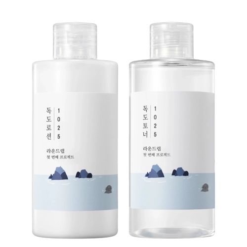 Round Lab - 1025 Dokdo Toner + Lotion - Hidratáló és Bőrnyugtató Hatású Arcápoló Készlet - 200ml + 200ml