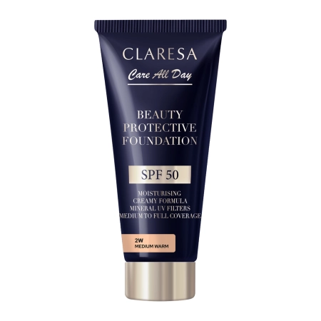 Claresa - Beauty Protective Foundation SPF 50 - Hidratáló Alapozó SPF50 - 2W Medium Warm - 30ml