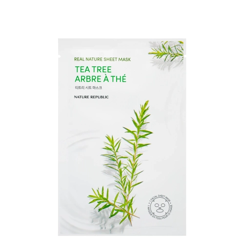 Nature Republic - Real Nature Tea Tree Sheet Mask - Fátyolmaszk Teafa Kivonattal - 1db/23ml