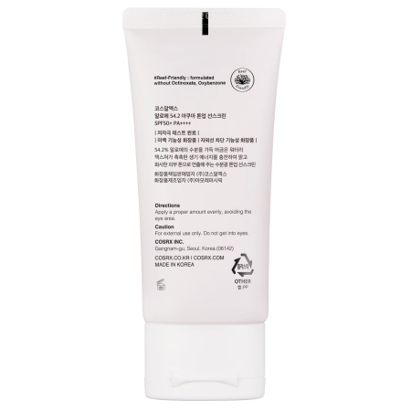 Cosrx - Aloe 54.2 Aqua Tone-Up Sunscreen SPF50+/PA++++ - Hidratáló UV-szűrős Krém - 50ml