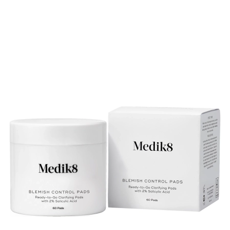 Medik8 - Blemish Control Pads - Ready-to-Go Clarifying pads - Alkoholmentes Hámlasztó Korongok Problémás Bőrre - 60db