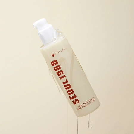 K-SECRET - SEOUL 1988 Essence : Snail Mucin 97% + Rice - Bőrnyugtató Esszencia Csiganyálka-szűrlettel és Rizzsel - 100ml