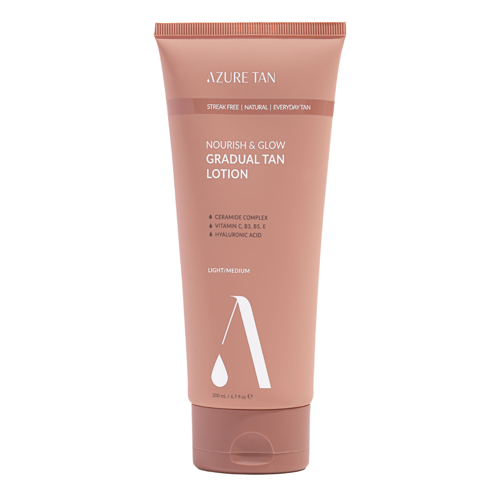 Azure Tan - Nourish & Glow Gradual Tan Lotion - Fokozatosan Barnító Testbalzsam - Light/Medium - 200ml