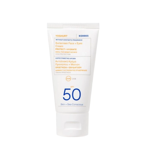 Korres - Yoghurt Sunscreen Face & Eyes Cream SPF 50 - Fényvédő Arc- és Szemkörnyékápoló Gél-Krém - 50ml