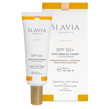 Slavia Cosmetics - SPF 50+ Könnyű Arckrém Egzoszómákkal - 50ml
