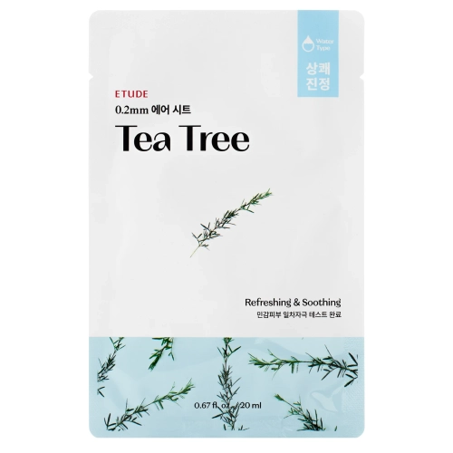 Etude House - 0.2mm Therapy Air Mask - Tea Tree - Fátyolmaszk Teafa Kivonattal - 20ml