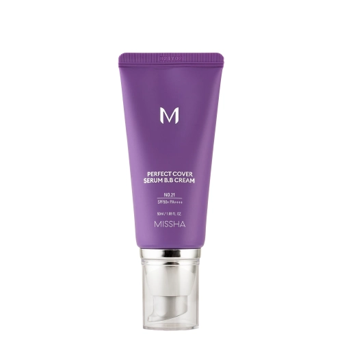 Missha - M Perfect Cover Serum BB Cream SPF50+/PA++++ - Fedő BB Krém-Szérum - No.21 Light Beige - 50ml