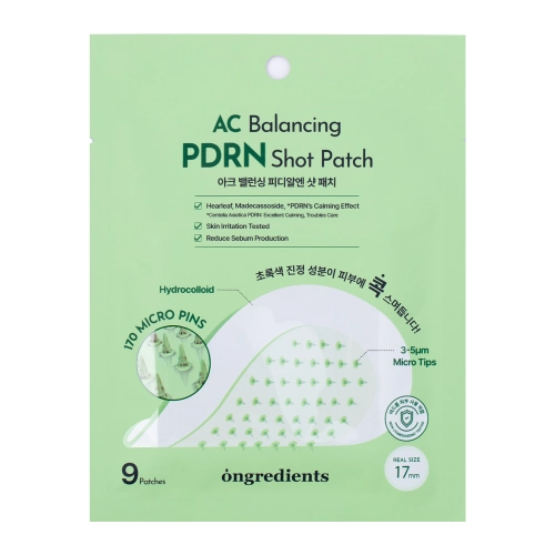 Ongredients - AC Balancing PDRN Shot Patch - Bőrnyugtató Mikro-tűs Akne Elleni Tapaszok - 9db