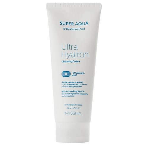 Missha - Super Aqua Ultra Hyalron Cleansing Cream - Kíméletes Arctisztító Krém Hialuronsavval - 200ml