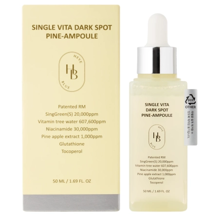 HEVEBLUE - Single Vita Dark Spot Pine-Ampoule - Hiperpigmentáció Elleni Ampulla - 50ml