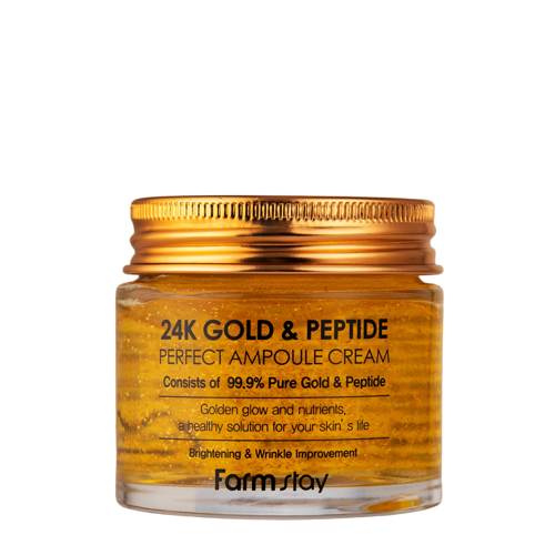 Farmstay - 24K Gold & Peptide Perfect Ampoule Cream - Krémes Arcampulla Peptidekkel - 80ml