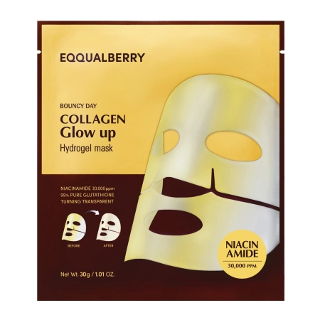 EQQUALBERRY - Collagen Glow Up Hydrogel Mask - Ragyogtató Kollagén Fátyolmaszk - 30g