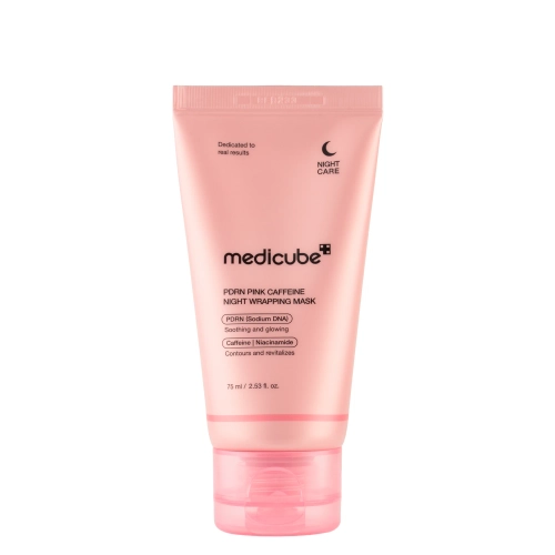 Medicube - PDRN Pink Caffeine Night Wrapping Mask - Feszesítő és Simító Hatású Éjszakai Arcpakolás PDRN-nel - 75ml