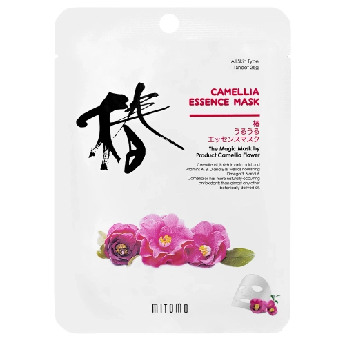 Mitomo - Camellia Essence Mask - Fátyolmaszk Kamélia Kivonattal - 1db/25g
