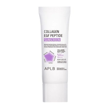 APLB - Collagen EGF Peptide Sunscreen SPF50+ PA++++ - Hidratáló Fényvédő Arckrém - 40ml