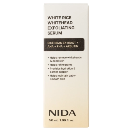 NIDA - White Rice Whitehead Exfoliating Serum - Hámlasztó Arcszérum Fehér Rizs Kivonattal - 50ml
