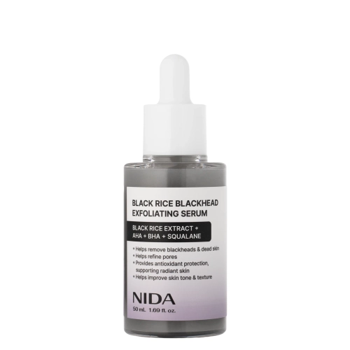 NIDA - Black Rice Blackhead Exfoliating Serum - Hámlasztó Arcszérum Fekete Rizskivonattal - 50ml