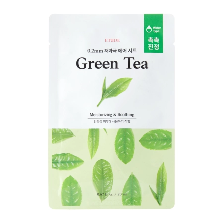 Etude House - 0.2mm Therapy Air Mask - Green Tea - Tisztító és Simító Fátyolmaszk Zöld Tea Kivonattal - 20ml