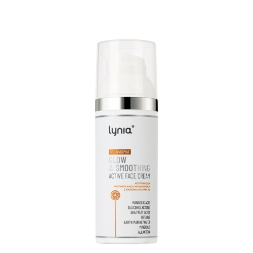 Lynia - Aktív, Ragyogtató és Simító Krém 5%-os AHA- és PHA-savakkal - 50 ml