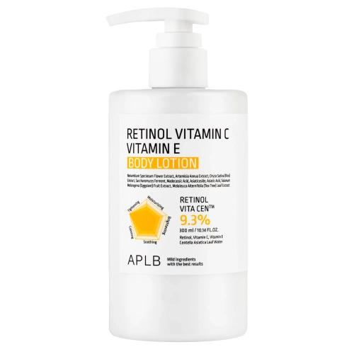 APLB - Retinol Vitamin C Vitamin E Testápoló - Simító és Szilárdító Testápoló Retinollal, C- és E-vitaminnal - 300ml