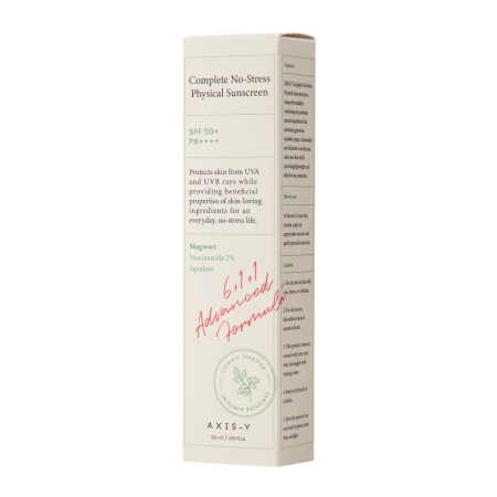 Axis-y - Complete No-Stress Physical Sunscreen SPF50+/PA++++ - Fényvédő Krém Fizikai Szűrőkkel - 50ml
