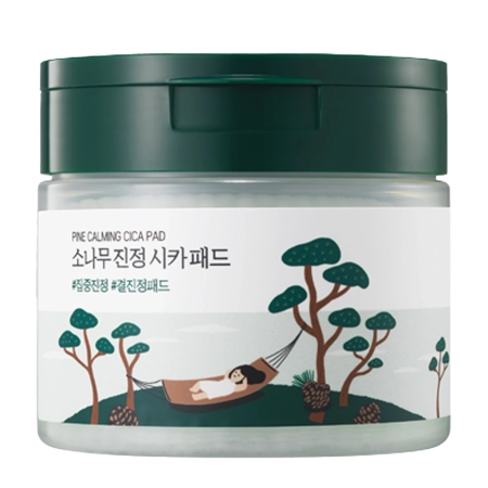 Round Lab - Pine Calming Cica Pad - Bőrsimító és -nyugtató Arckorongok - 50db.