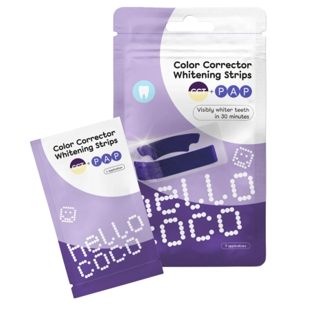 hello coco - Color Corrector Whitening Strips - Fogfehérítő Csíkok - 14db