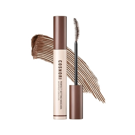 Cosnori - Perfect Setting Mascara Waterproof Long & Curl - Hosszabbító és Dúsító Szempillaspiraál - Vízálló - 02 Cozy Brown - 7ml