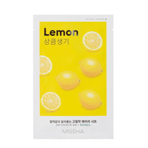 Missha - Airy Fit Sheet Mask - Lemon - Citromos Fátyolmaszk - 19g