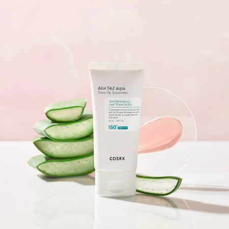 Cosrx - Aloe 54.2 Aqua Tone-Up Sunscreen SPF50+/PA++++ - Hidratáló UV-szűrős Krém - 50ml