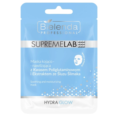 Bielenda Professional - Supremelab - Hydra Glow - Nyugtató és Hidratáló Maszk Poliglutaminsavval és Csiganyálka-kivonattal - 1db