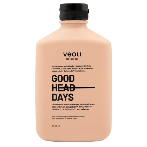 Veoli Botanica - GOOD HEAD DAYS - Tisztító és Szabályozó Sampon Korpás Fejbőrre 0,5% SymCalminnal, 0,5% Pirokton-olamin, 0,3% Defenscalppal és Melatoninnal - 300 ml
