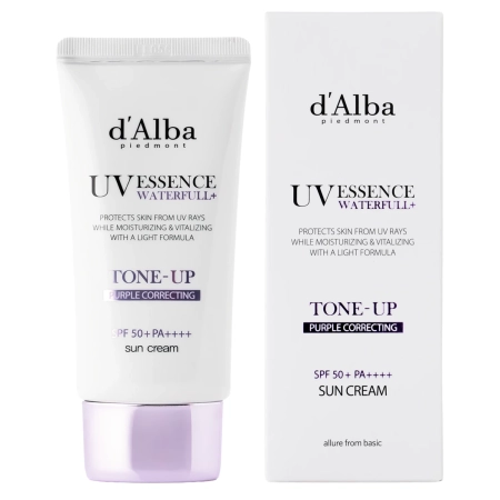 d'Alba - Waterfull Tone-Up Sun Cream SPF50+ PA++++ - Lila - Színezett Arckrém UV-szűrőkkel - 50ml