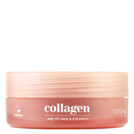 Missha - Airy Fit Collagen Lifting Face & Eye Patch - Szilárdító Hidrogél Tapaszok Kollagénnel - 60db