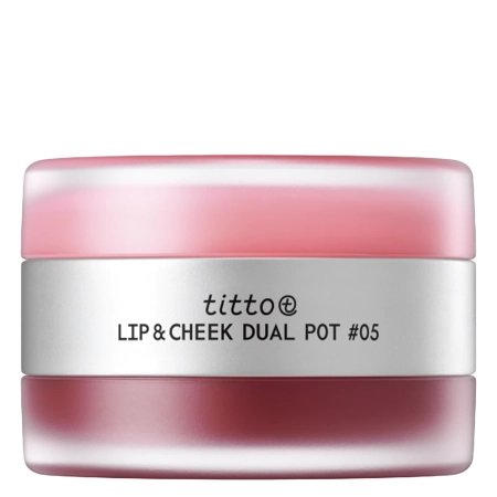 titto - Lip & Cheek Dual Pot - Duó Ajkakra és Orcákra - #05 City Pink/Purple Never Die - 10g