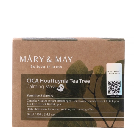 Mary&May - Cica Houttuynia Tea Tree Calming Mask - Bőrnyugtató Arcmaszk Szett - 30db.