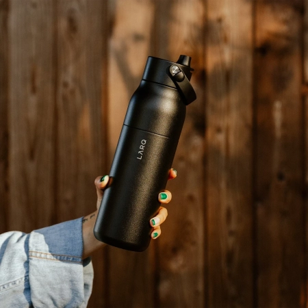LARQ - Bottle Swig Top - Hőtartó Palack Szívószállal - Obsidian Black - 1L