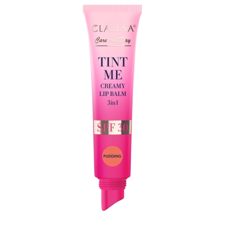 Claresa - Tint Me Creamy Lip Balm 3in1 SPF 30 - Színezett Ajakbalzsam SPF30 UV-szűrővel - Pudding - 12 ml