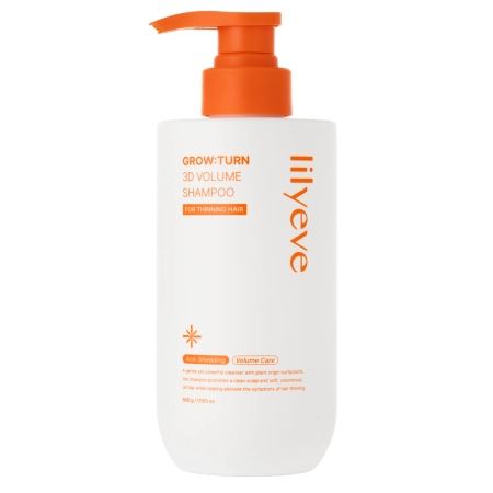 lilyeve - Grow Turn 3D Volume Shampoo - Erősítő Sampon Hajra és Fejbőrre - 500g