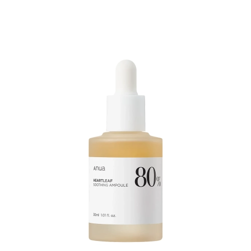 Anua - Heartleaf 80% Soothing Ampoule - Bőrnyugtató Arcápoló Ampulla 80% Ezüst Szirtőr Kivonattal - 30ml
