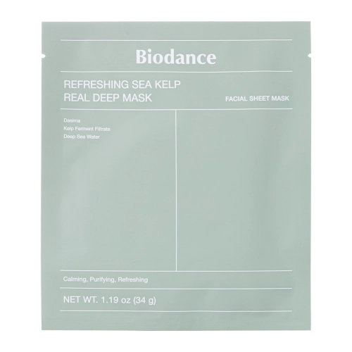 Biodance - Refreshing Sea Kelp Real Deep Mask - Bőryugtató és Hidratáló Fátyolmaszk - 1db/34g