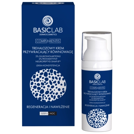 BasicLab - Regeneráció és Hidratálás - Könnyed Állagú Kiegyensúlyozó Krém Trehalózzal - 50ml