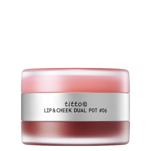 titto - Lip & Cheek Dual Pot - Duó Ajkakra és Orcákra - #06 Dry Rose/Veiled Rosy - 10g