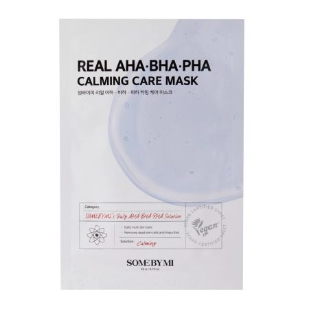 Some By Mi - Real AHA BHA PHA Calming Care Mask - Bőrnyugtató Fátyolmaszk - 20g