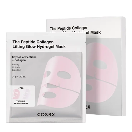 COSRX - Peptide Collagen Glow Hydrogel Mask - Peptiddel és Kollagénnel dúsított Hidrogél Maszk Készlet - 34g x 3db