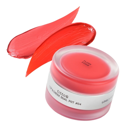 titto - Lip & Cheek Dual Pot - Duó Ajkakra és Orcákra - #04 First Blossom/Flush Issue - 10g